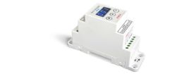 DIN-DMX-350-4CH  DIN-Rail 3CH DMX Decoder, 12-48V DC I/P, 350mA×4CH O/P, 64.4W, DMX512, RDM Dimming interface, IP20.
